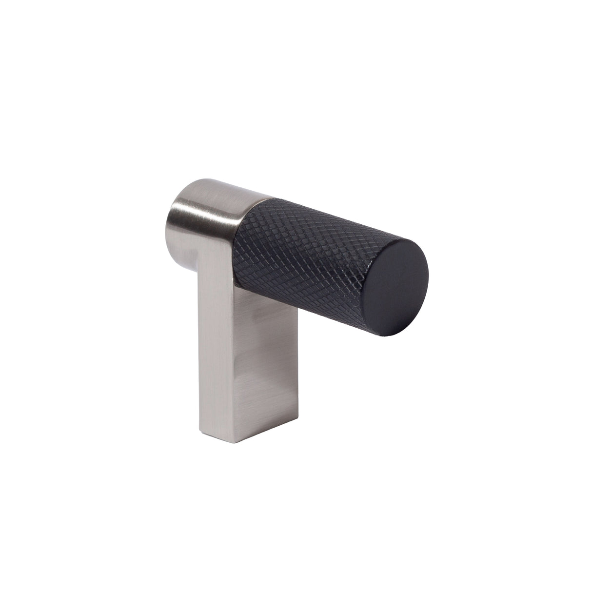 Black and Satin Nickel Smooth Cabinet Knobs and Drawer Pulls