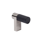 Black and Satin Nickel Smooth Cabinet Knobs and Drawer Pulls