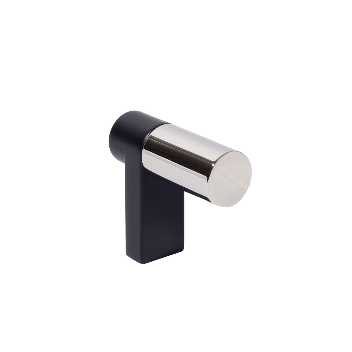 Polished Nickel and Black Smooth Cabinet Knobs and Drawer Pulls