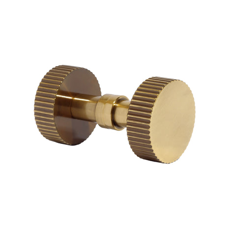 French Brass "ES Fluted" Shower Glass Round Knob - Forge Hardware Studio