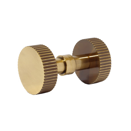 French Brass "ES Fluted" Shower Glass Round Knob - Forge Hardware Studio