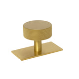 Brass Knurled "Texture Backplate" Drawer Pulls and Knobs in Satin Brass