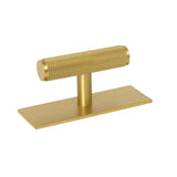 Brass Knurled "Texture Backplate" Drawer Pulls and Knobs in Satin Brass