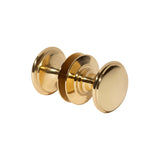 Polished Brass "Penny" Round Glass Shower Knob