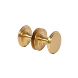 Round Satin Brass "Penny" Round Glass Shower Knob