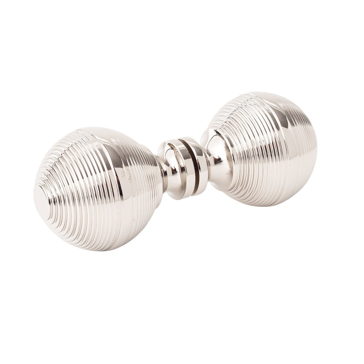 Glass Shower "Beehive" Round Polished Nickel Back to Back Door Knob