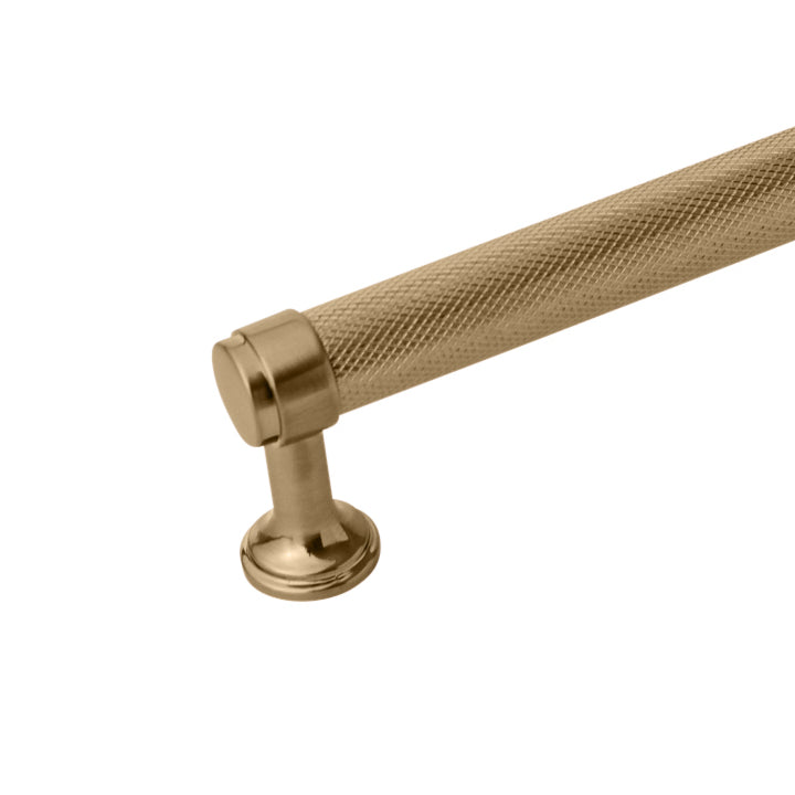 Knurled Champagne Bronze "Transitional" Cabinet Knobs and Drawer Pulls