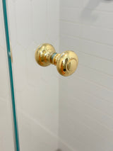 Round Polished Unlacquered Brass "Fia" Round Glass Shower Knob - Industry Hardware