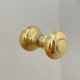 Round Polished Unlacquered Brass "Fia" Round Glass Shower Knob - Industry Hardware