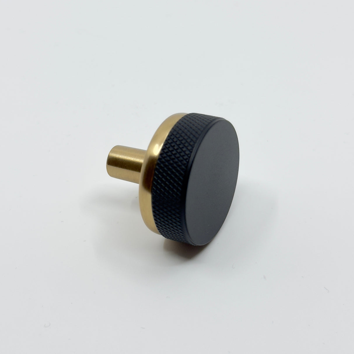 Knurled T-Bar "Transitional" Matte Black and Champagne Bronze Knobs and Pulls
