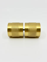Cylinder Satin Brass "Knurled" Round Glass Shower Knob - Industry Hardware