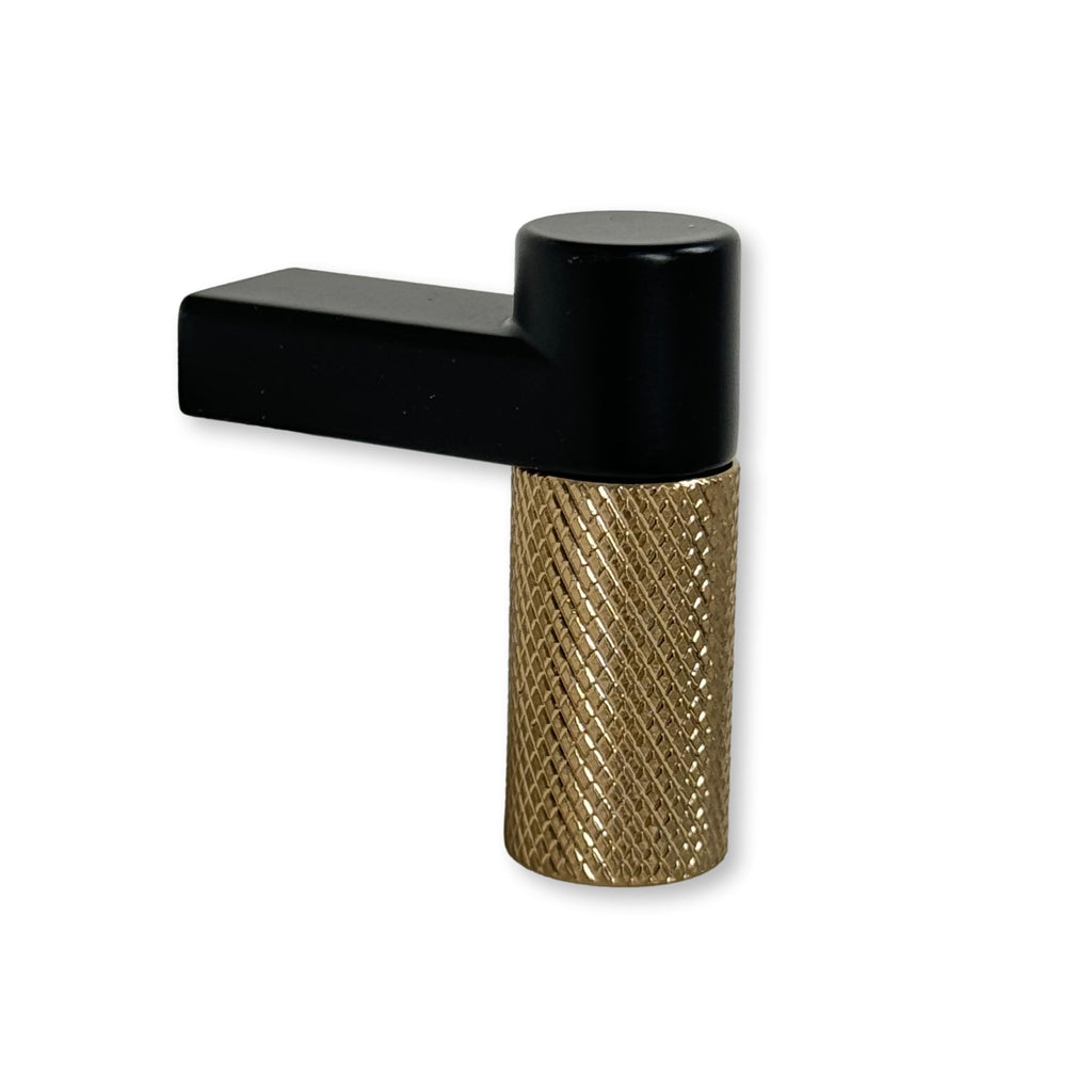 Knurled Black and Champagne Bronze Knurled Select Knobs and Pulls - Forge Hardware Studio