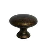 Round "Capri" Worn Brass Round Cabinet Knob