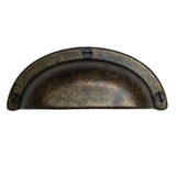 Cup Drawer Pulls "Amalfi" in Worn Brass