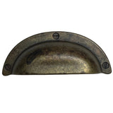 Cup Drawer Pulls "Amalfi" in Worn Brass