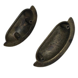 Cup Drawer Pulls "Amalfi" in Worn Brass