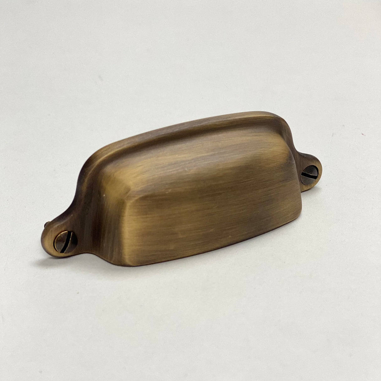 Eloise Antique Brass Cabinet Cup Drawer Pull - Kitchen Drawer Handle - Forge Hardware Studio