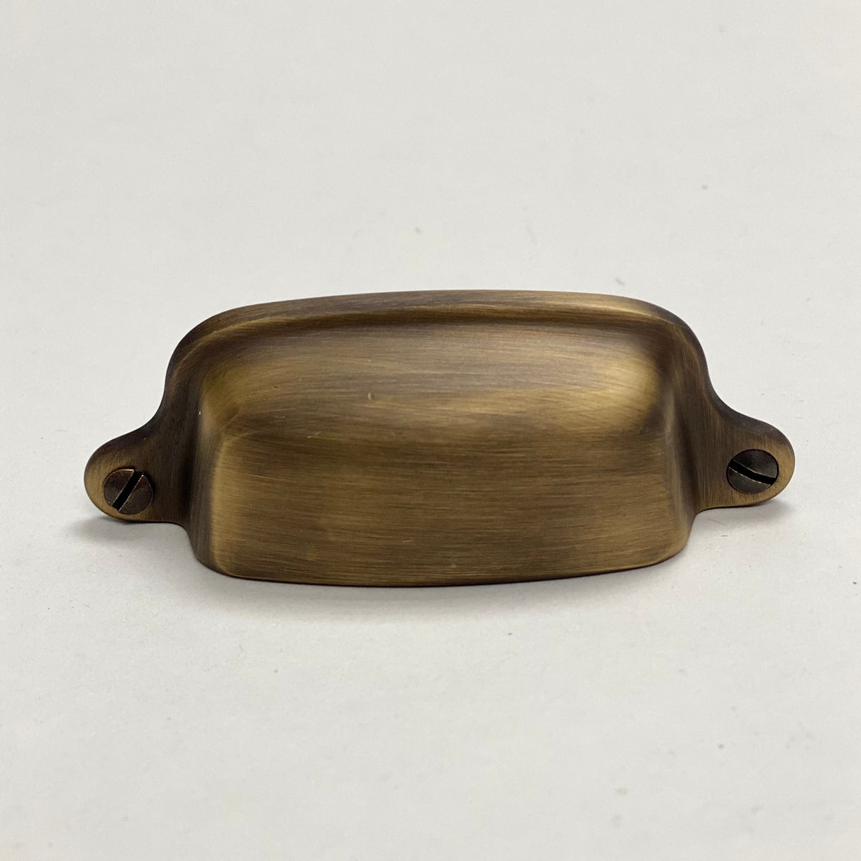 Eloise Antique Brass Cabinet Cup Drawer Pull - Kitchen Drawer Handle - Forge Hardware Studio