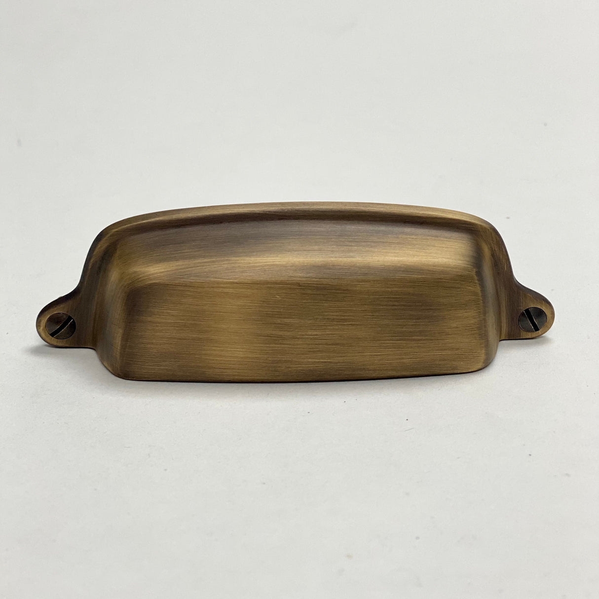 Eloise Antique Brass Cabinet Cup Drawer Pull - Kitchen Drawer Handle - Forge Hardware Studio