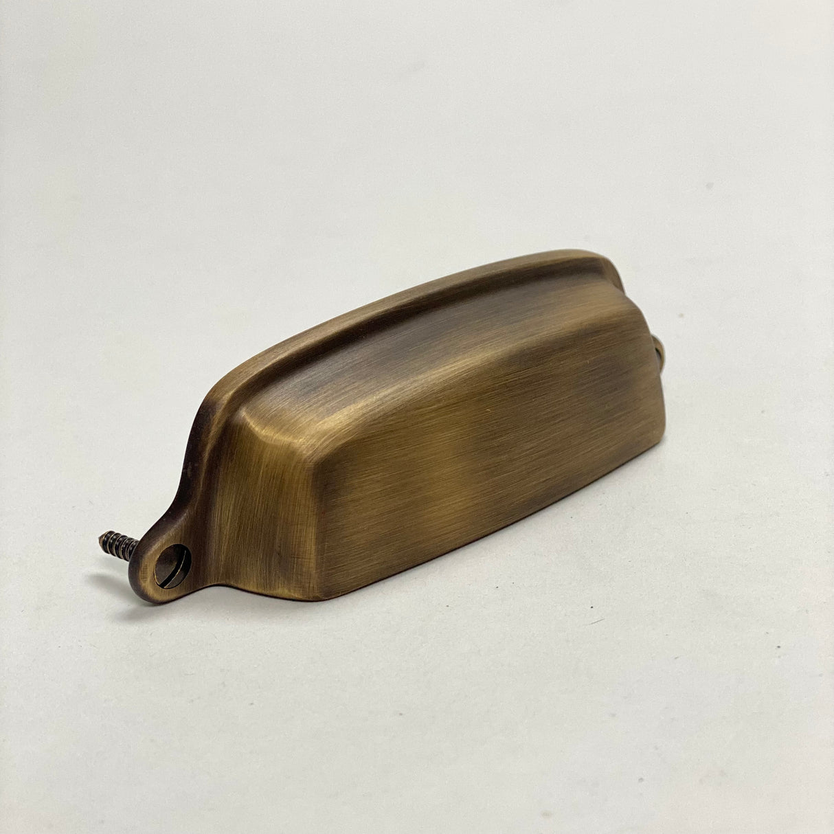 Eloise Antique Brass Cabinet Cup Drawer Pull - Kitchen Drawer Handle - Forge Hardware Studio