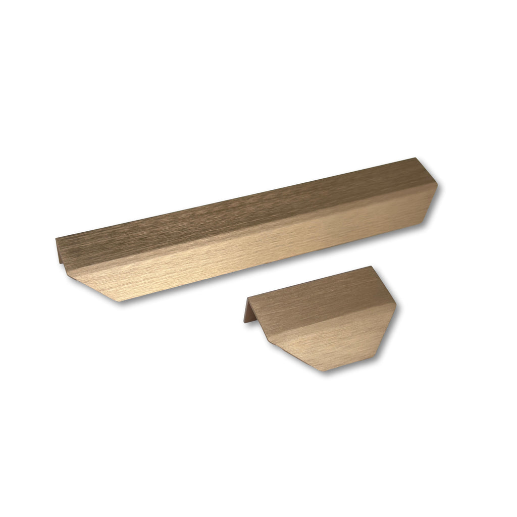 Matte Bronze "Blaze" Edge Drawer Tab Pulls - Forge Hardware Studio