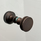 Round Distressed Bronze "Reeded" Round Glass Shower Knob - Industry Hardware
