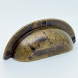 Drawer Cup Pulls "Amalfi" in Worn Brass