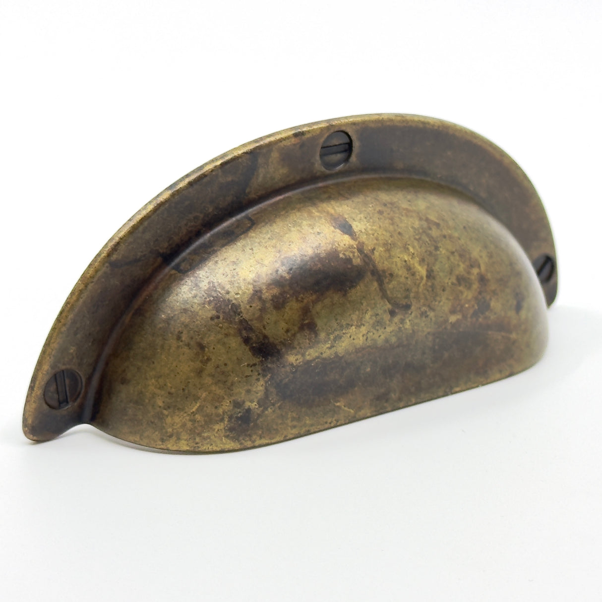 Drawer Cup Pulls "Amalfi" in Worn Brass