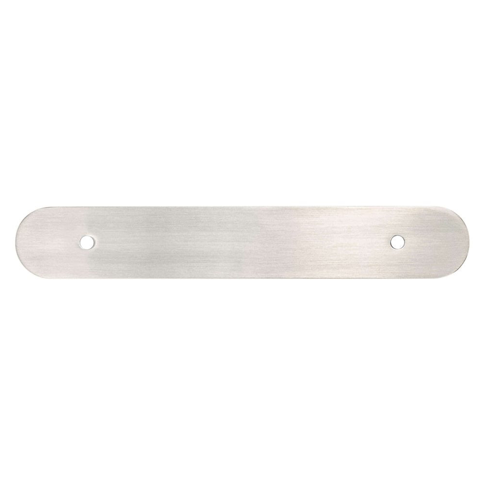 Brushed Nickel Rounded Drawer Pull Backplates