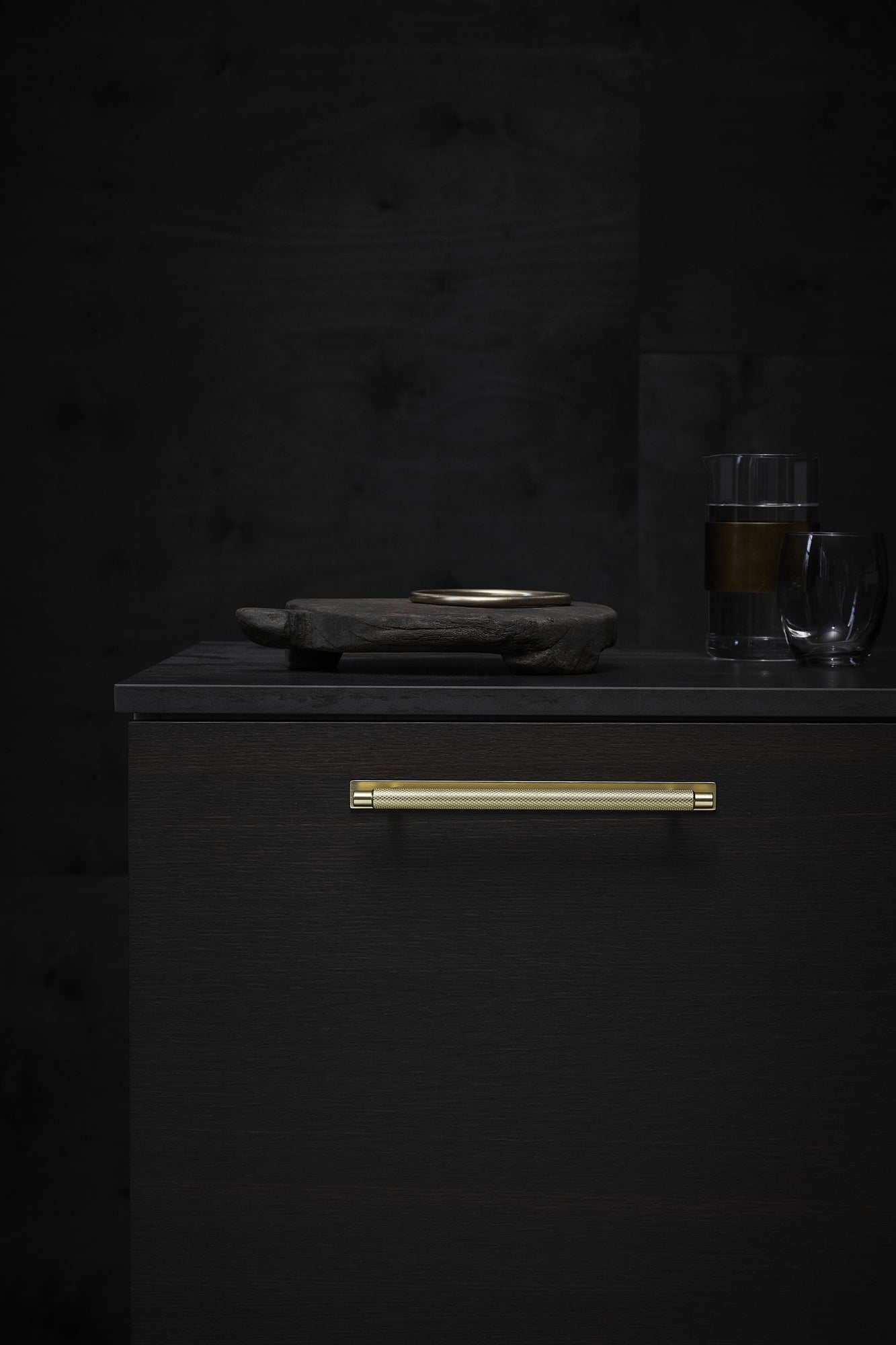 Brushed Gold "Manor" Knurled Cabinet Knobs and Drawer Pulls - Euro • Knobs