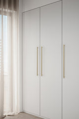 Brushed Gold "Manor" Knurled Cabinet Knobs and Drawer Pulls - Euro • Knobs