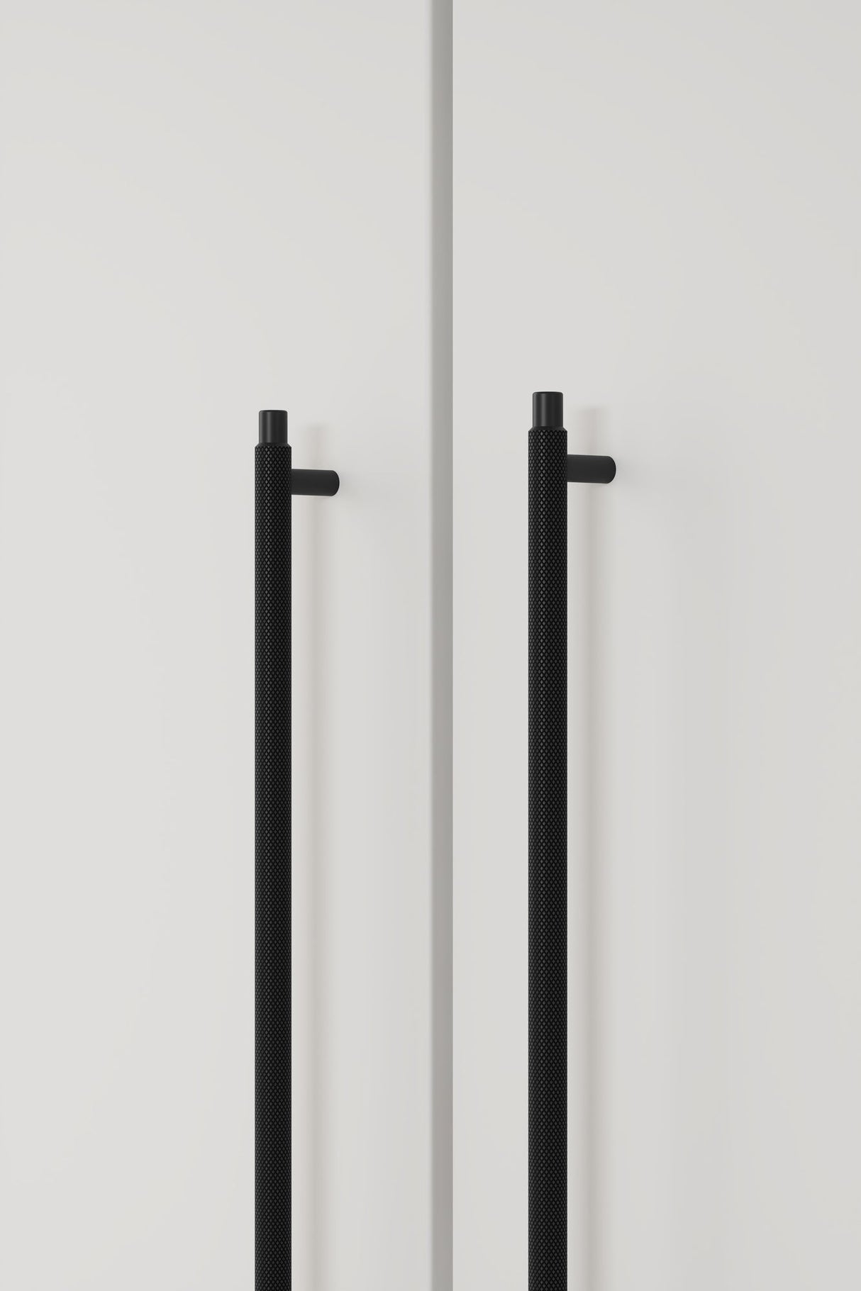 Matte Black "Manor" Knurled Cabinet Knobs and Drawer Pulls - Euro • Knobs