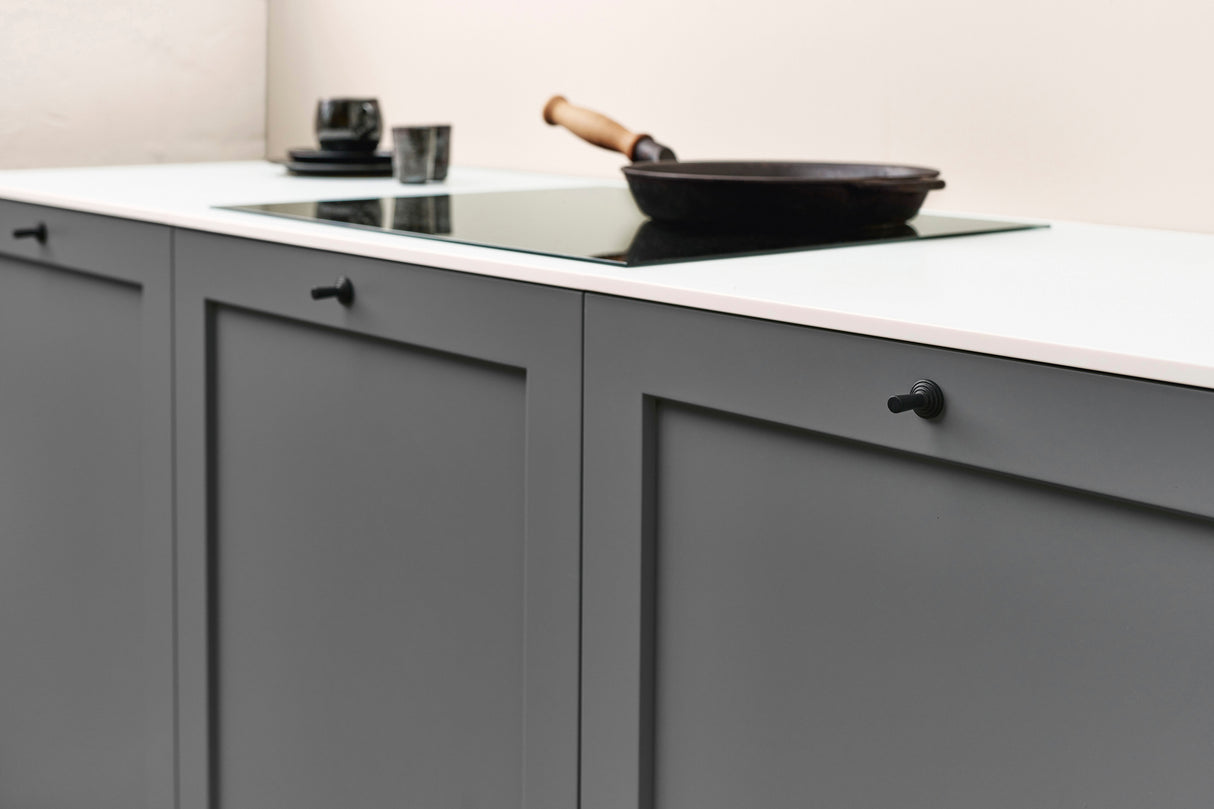 Matte Black "Motion" Knob and Drawer Pull