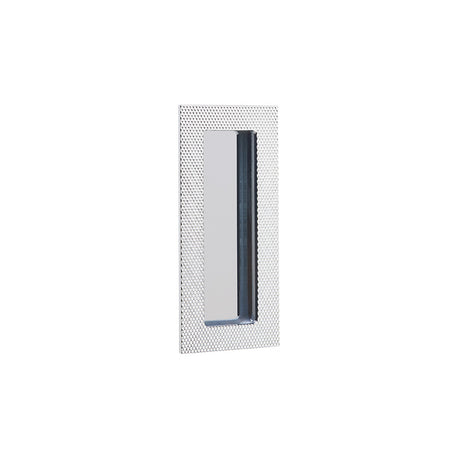 Modern Knurled Rectangular Solid Brass Recess Door Pull in Polished Chrome - Forge Hardware Studio
