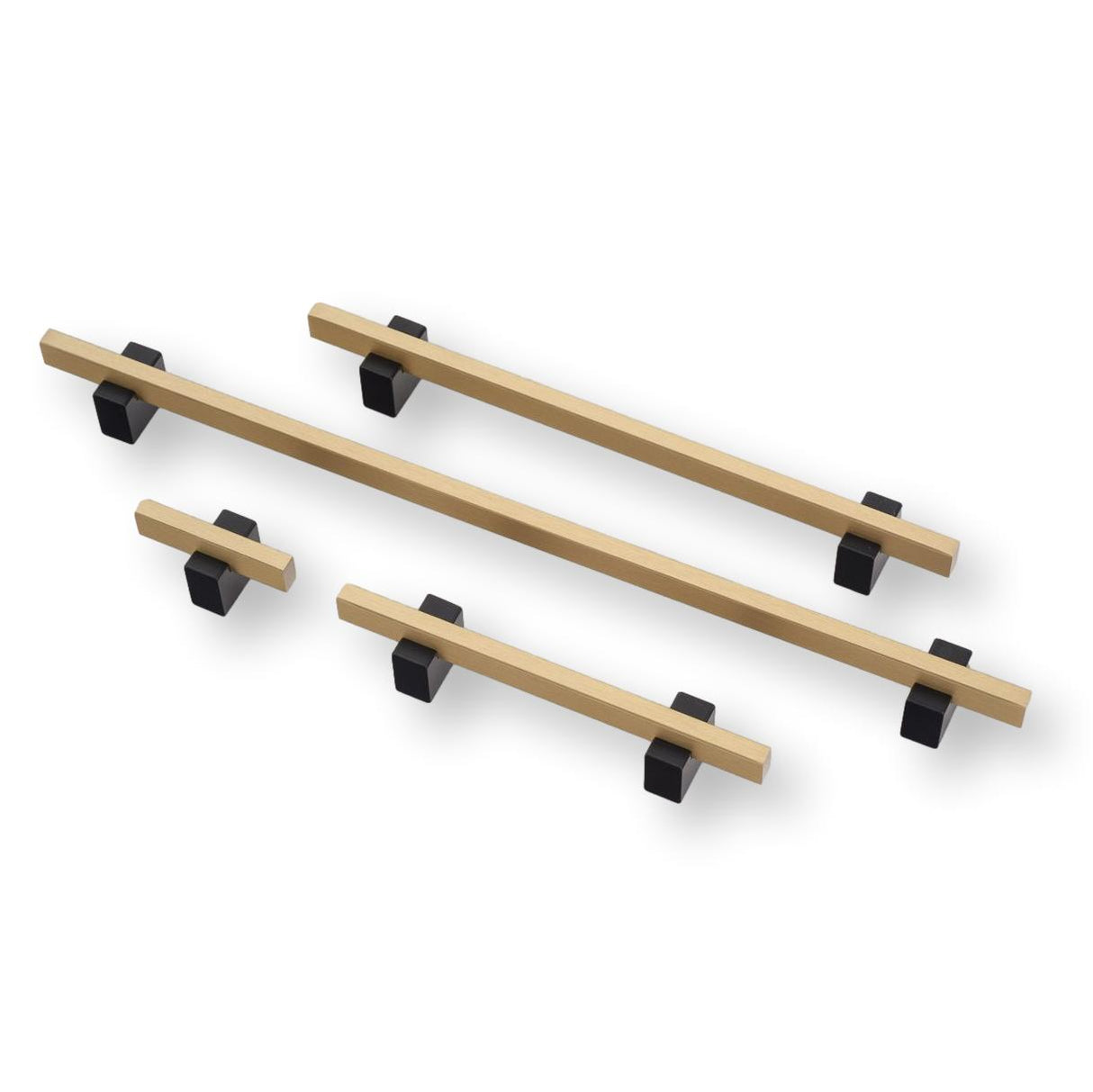 Lew's Two Tone Series Knobs and Handles Black and Brass - Forge Hardware Studio