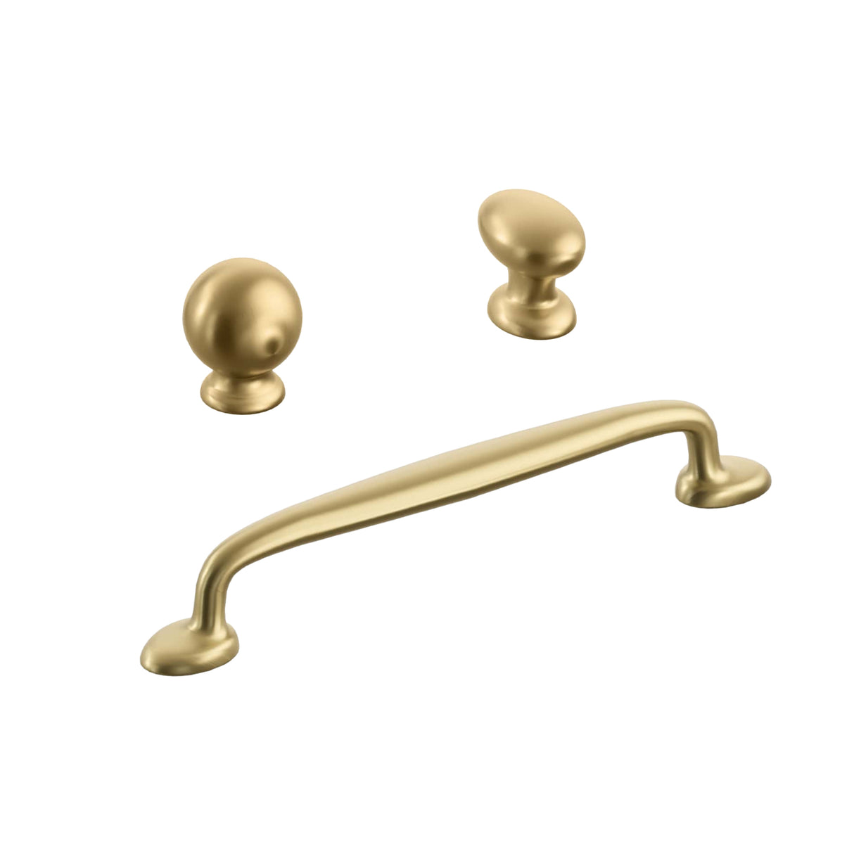Satin Brass Cabinet Hardware "Estate" Cabinet Knobs and Pulls - Forge Hardware Studio