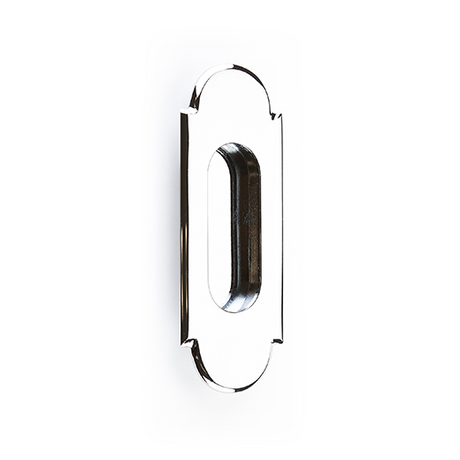 Rectangular Flush "Fleur" Solid Brass Recess Door Pull in Polished Chrome | Drawer Pull