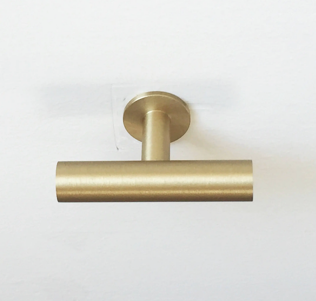 Lew's Round Bar Cabinet Knobs and Handles in Brushed Brass - Forge Hardware Studio