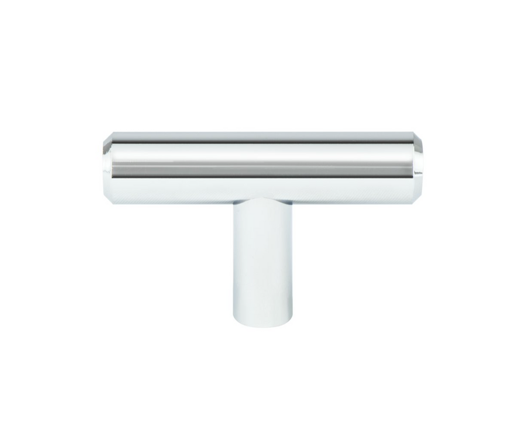 Polished Chrome "Dash" T-Bar Round Knob and Drawer Pulls - Forge Hardware Studio