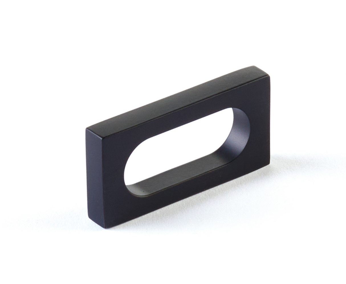 Matte Black "Loop" Square Drawer Pulls and Cabinet Knobs - Forge Hardware Studio