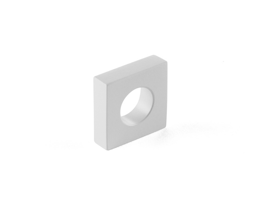 Matte White "Loop" Square Drawer Pulls and Cabinet Knobs - Forge Hardware Studio
