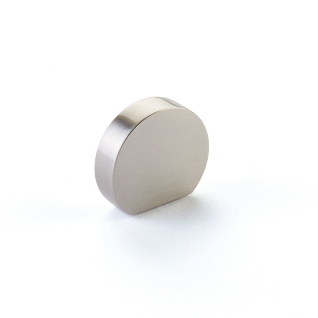 Brushed Nickel "Bit" Rounded Drawer Pulls and Cabinet Knobs - Forge Hardware Studio