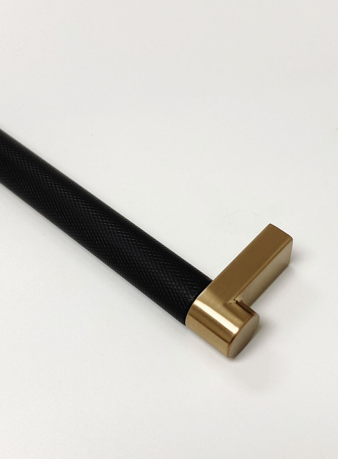 Knurled "Converse" Champagne Bronze and Black Dual-Finish Knobs and Pulls - Forge Hardware Studio