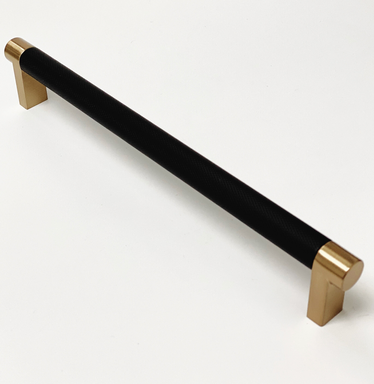 Knurled "Converse" Champagne Bronze and Black Dual-Finish Knobs and Pulls - Forge Hardware Studio