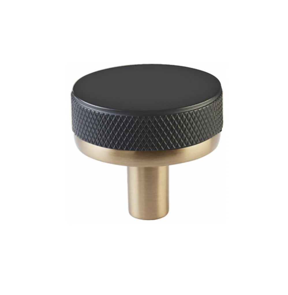Knurled "Converse" Champagne Bronze and Black Dual-Finish Knobs and Pulls - Forge Hardware Studio
