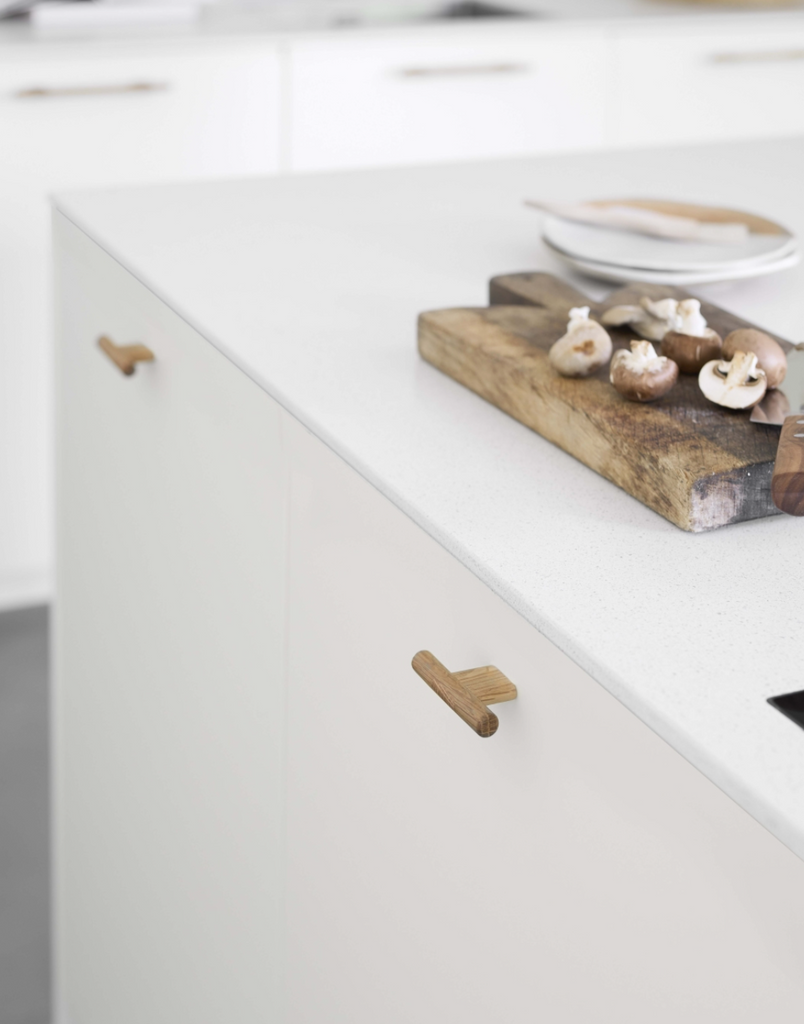 Lacquered Oak "Join" Wood Cabinet Knobs and Drawer Handles - Forge Hardware Studio