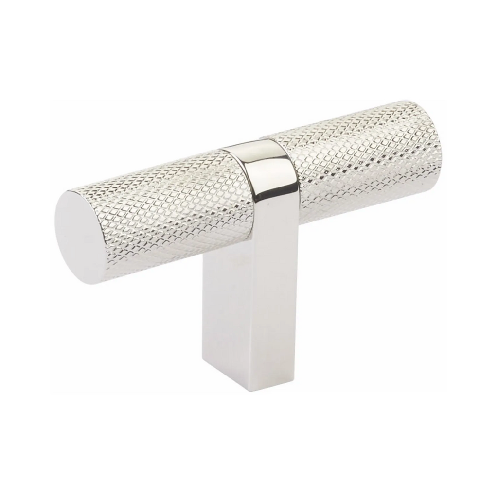 Knurled Select Polished Nickel Cabinet Knobs and Drawer Pulls - Forge Hardware Studio
