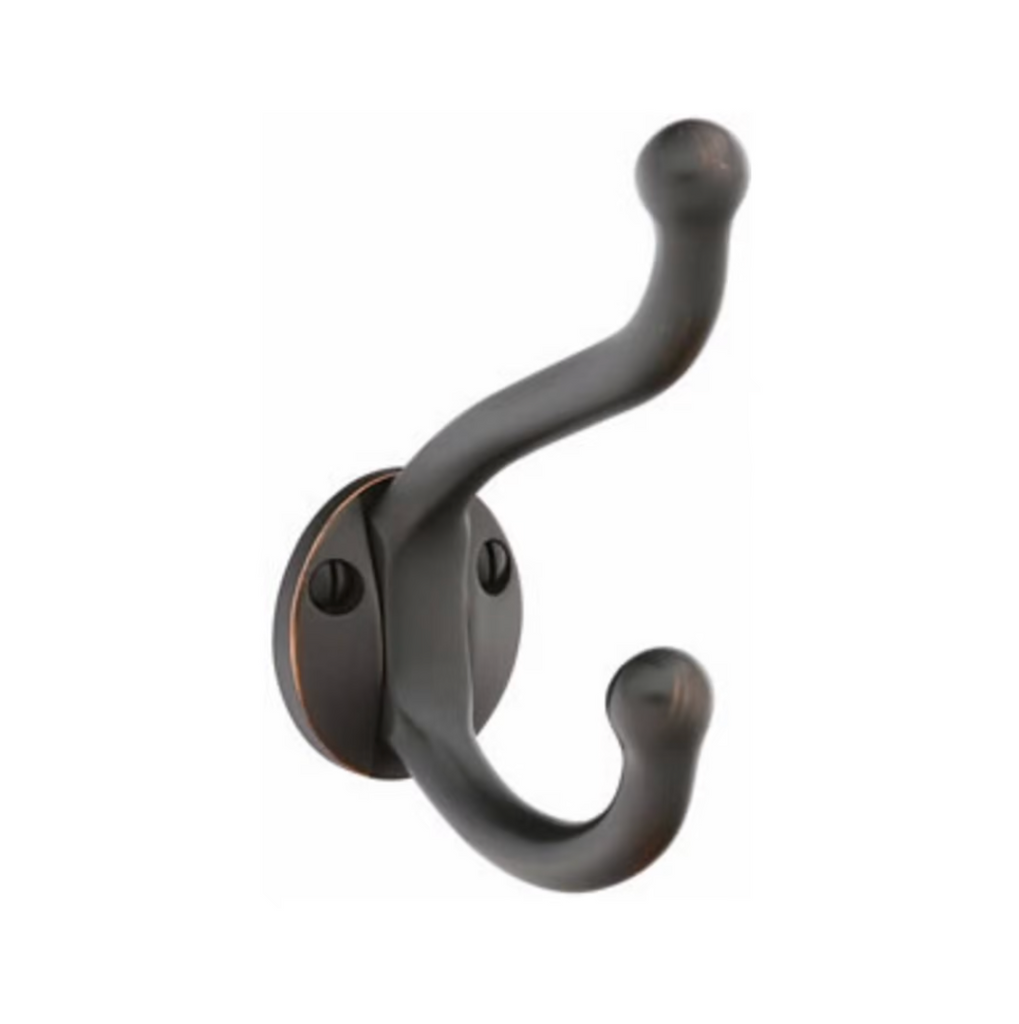 Oil Rubbed Bronze "Heritage" Wall Hook, Brass Wall Coat Hook - Forge Hardware Studio