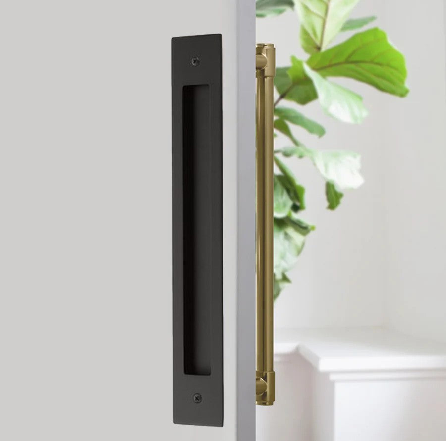 Door Flush Pull and 12" Handle Back to Back Hardware for Interior Sliding and Barn Doors - Industry Hardware