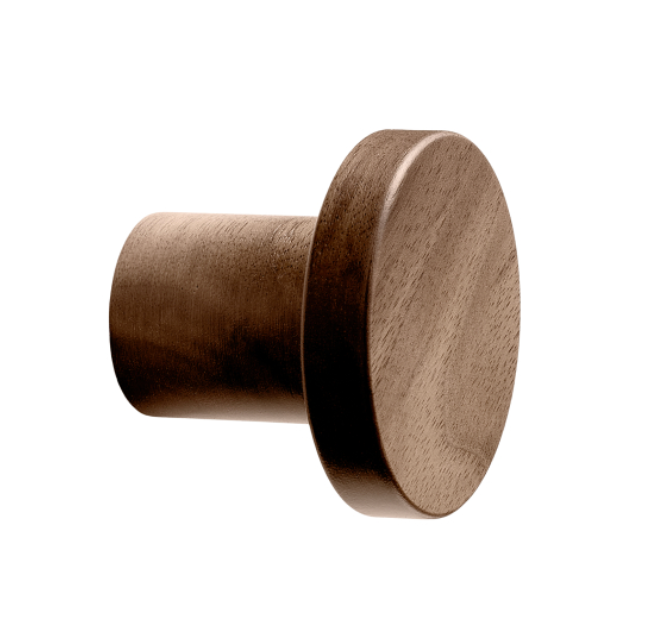 Walnut Lacquered Wood "Pinta" Cabinet Knob and Drawer Pulls - Forge Hardware Studio